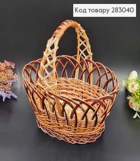 Кошик плетений  "Кобра", глибина 13+12см, верх 29*22см, дно 15*21см ,УКРАЇНА 283040 фото