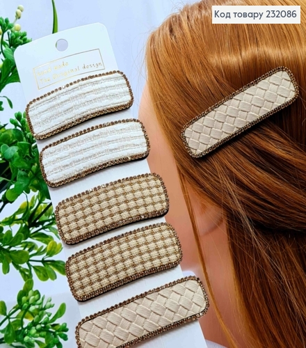 Заколка Тик-Так, Прямоугольная в ассортименте украшена стразами, Пастельные цвета в ассорт, 8см. 232086 фото 1