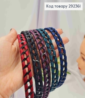 Обруч пластик, Обтянутый Ленткой, 1,4см, Цвета в ассортименте 292361 фото