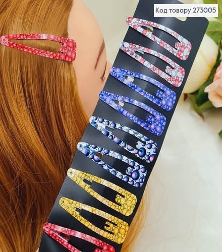 Заколка тік так дитяча  Бульки в ас.12 шт/уп. 273005 фото 1