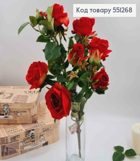 Композиция "Веточка с КРАСНИМИ розами" высотой 55см (очень красивые, как живые) 551268 фото