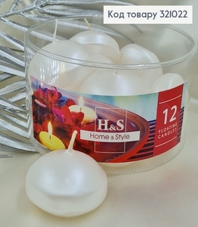 Набор свечей плавающие 12 шт д. 48/28 перламутровые фото