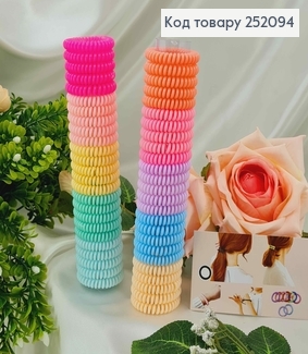 Резинка пружинка, 4см, глянцева, пастельні кольори в асортименті 252094 фото