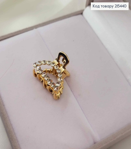 Краб металл, Дуга в камнях, золотого цвета, 2см 215440 фото 1