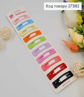 Заколка Тік-так ПРЯМОКУТНА 5*1,2см "об"ємна (10шт/уп) 273182 фото