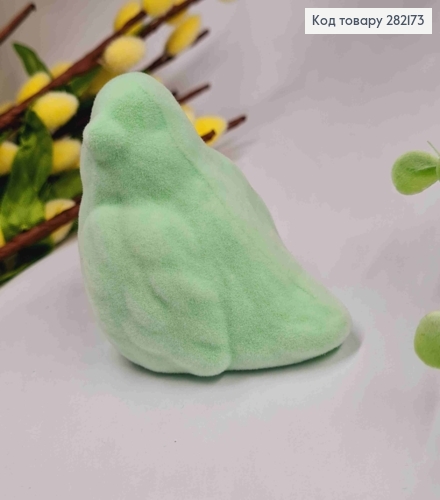 Фигурка "ВОРОБЕЙ", (пластик, бархат), МЯТНОГО цвета, 5*5,5см 282173 фото 1