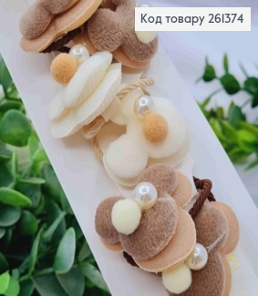 Набір резинок (20шт), "Міккі Маус" з Бусинкою, Пастельні кольори, резинка 4см, міккі маус 3,5*3,5см 261374 фото