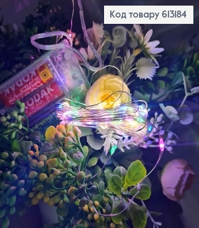 Гирлянда тонкая, на батарейках, цветная, дл. 5м (без батарейок в комплекте) 613184 фото