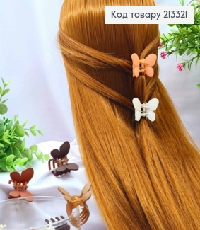 Краб пластик матовый "Бабочка", размером 4*3см, Пастельные цвета в ассортименте. 213321 фото