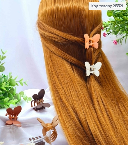 Краб пластик матовый "Бабочка", размером 4*3см, Пастельные цвета в ассортименте. 213321 фото 1