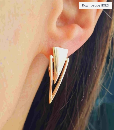 Сережки "Кіготь Тигра", 2,4см, англ. застібка,  XUPING 18К 110121 фото 3