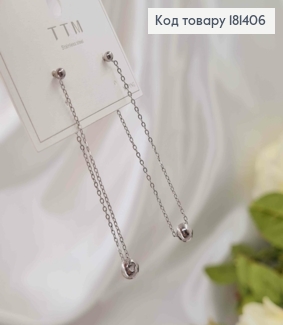 Серьги родовые гвоздики, с подвесками шариками, дл. 6см, Xuping 181406 фото