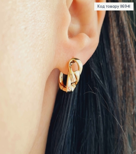 Сережки "Ланцюжок",  1,5см, англ. заст. Xuping 18K 116941 фото 2