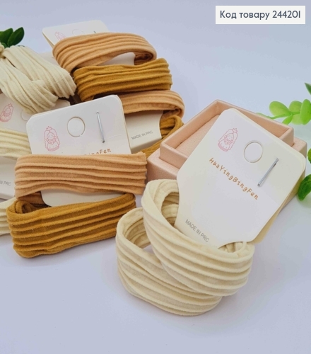 Резинка на планшетке (2шт), 4см, Бежевый цвет в ассортименте 244201 фото 1