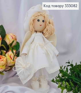 Кукла Девочка "АНГОЛЯТКО" с сумочкой в Белом наряде, в ассортиме, выс. 28см, ручная работа,Украина 333082 фото