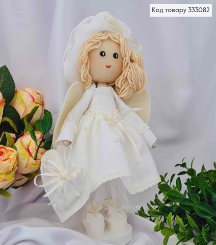Кукла Девочка "АНГОЛЯТКО" с сумочкой в Белом наряде, в ассортиме, выс. 28см, ручная работа,Украина 333082 фото 1