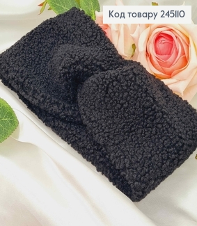 Повязка чалма, Каракуль ЧЕРНОГО цвета, диаметр 46см, ширина 12см (тянется), Украина. 275002 фото