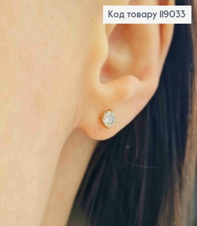 Сережки гвіздки Блискучий камінчик, 0,4см, Xuping 18К 119033 фото