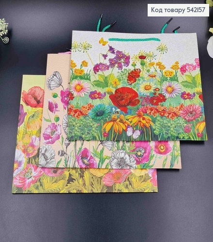 Пакет бумажный "Цветочное поле" 32*26*10см в ассорт. 542157 фото 2