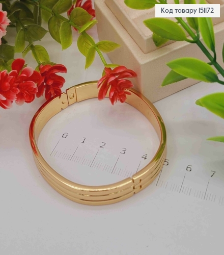 Браслет Классический, овальный, ширина 8мм, диаметр 5,7см, длина 18,4см, Xuping 18K. 151172 фото 1