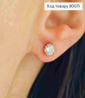 Сережки гвіздки Блискучи камінець, розмір 0,5см, Xuping 18K 110071 фото