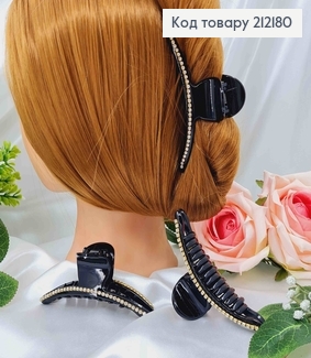 Краб пластик черный, в камешках, скобка, 9,5см 212180 фото