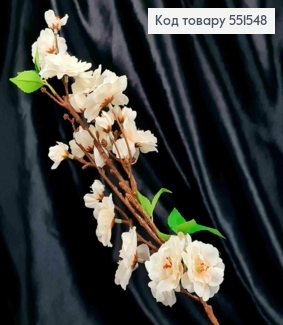 Искусственная веточка Яблочный Цвет, цвета АИВОРИ цветки на металлическом стержне, высота 62см 551548 фото