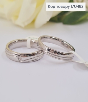 Кольцо родированое 4мм с камнем Xuping 170482 фото