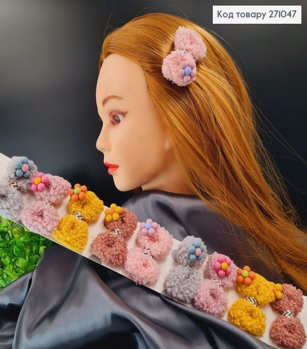 Заколка уточка детская Бантик  с цветочком 271047 фото 1