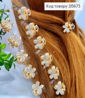 Краб металл "МИНИ БАБОЧКА" украшен Блестящими камешками, 2см, Золотого цвета 215673 фото