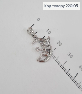 Кулон Фея на месяце с камешками родованное  Xuping 220105 фото