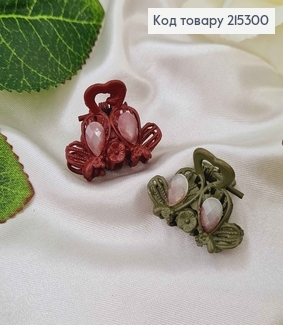 Краб металл матовый 2,5см, с камешками, зеленый/бордовый в ассорт. 215300 фото
