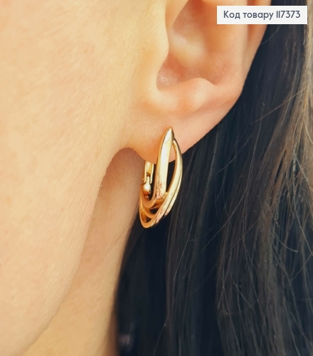 Серьги Овальные, длина 2см, англ застежка, XUPING 18K 117373 фото 2