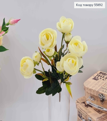 Композиция "Букет МОЛОЧНЫЕ ПИОНЫ 5шт (3см)+ 5шт (2см)", высота 32см 551192 фото 1