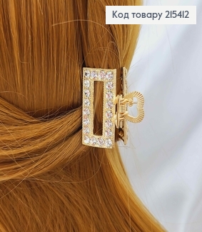 Краб металл, Прямоугольный в камешках, золотого цвета, 3,5см. 215412 фото