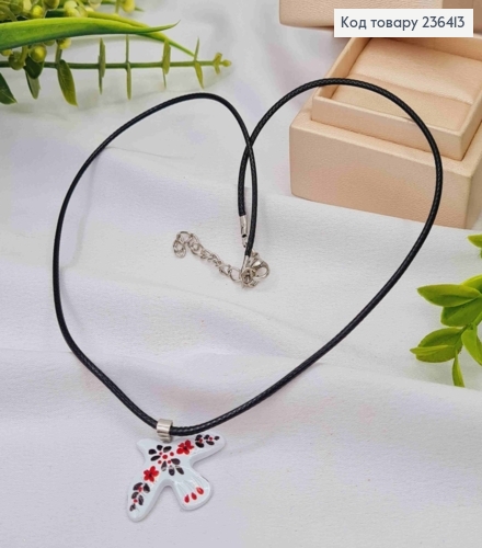 Шнурок экокожа с подвеской "Горлица", 3,6см, длина 44+5см 236413 фото 2