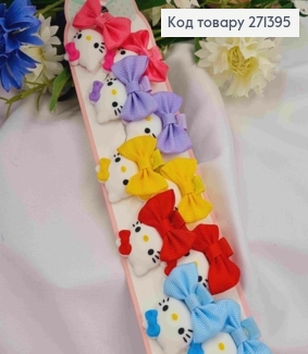Набір  дитячих заколок (20шт) ХЕЛОУ КІТІ+БАНТ, розмір 3,5+2,5см,заколка стріла 3см,ЯСКРАВИХ кольорів 271395 фото