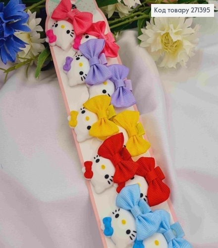 Набор детских заколок (20шт) ХЕЛОУ КОТИ+БАНТ, размер 3,5+2,5см, заколка стрела 3см, ярких цветов 271395 фото 1