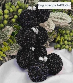 Набор шаров 40мм Ёж, ЧЕРНОГО цвета, 8шт/уп, Украина 640138-2 фото