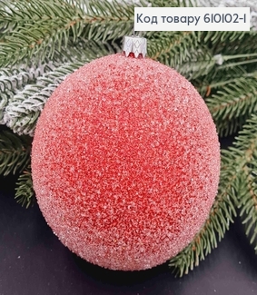 Іграшка новорічна куля 100мм Паморозь ЧЕРВОНА, Україна 610102-1 фото