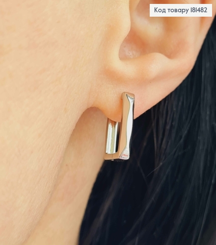 Сережки родовані Квадратні грановані, довжина 1,5см, Xuping 181482 фото 2