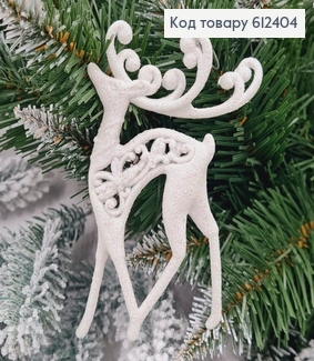 Новорічна фігура Блиск Олень БІЛИЙ, 13*7,5см, Україна 612404 фото