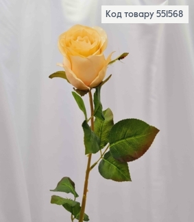 Искусственный цветок Розы, КРЕМОВОГО цвета, высота 70см, цветок 6*7см 551568 фото