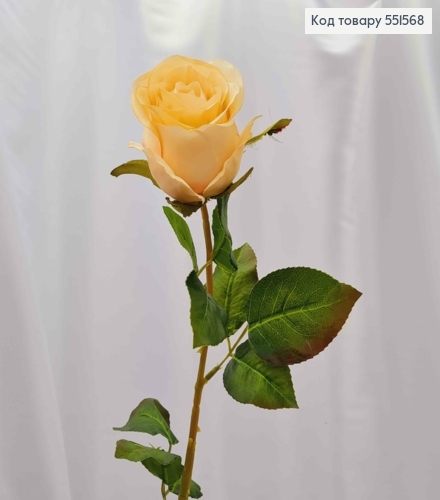 Искусственный цветок Розы, КРЕМОВОГО цвета, высота 70см, цветок 6*7см 551568 фото 1