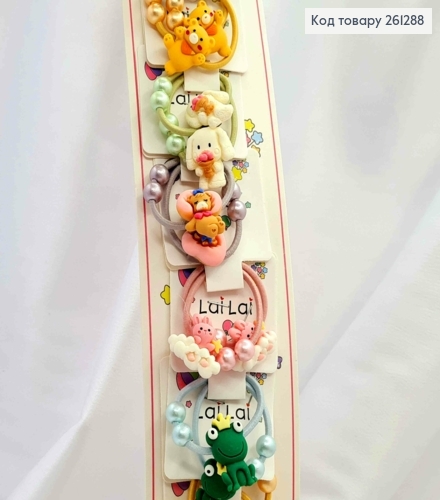 Набор детских резинок (20шт) ЖИВОТНЫЕ, диаметр 3,5см, ЯРКИХ цветов 261288 фото 1