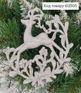 Новорічна фігура Блиск Олень в оправі СРІБЛО, 13*13см, Україна 612505 фото