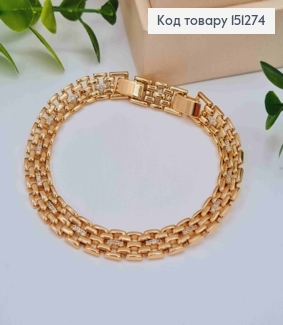 Браслет прикрашений Блискучими камінцями, довжина 17+2см, Xuping 18К 151274 фото