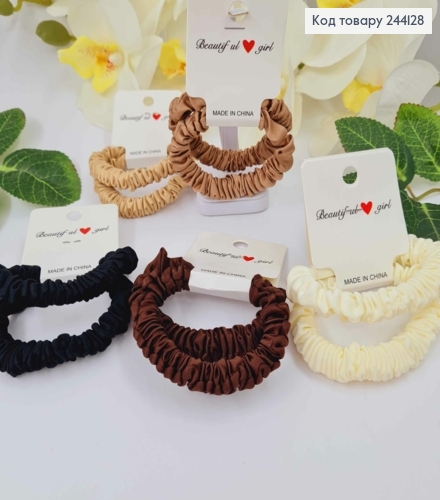 Резинка жатка, атлас, 6,5см, цвета в ассорт. 2шт/наб. 244128 фото 1