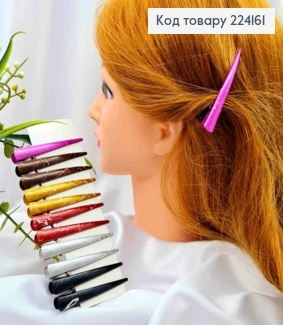 Заколка стріла метал з Блискучою основою та хаотичними розводами, кольори в асорт., 7,5см 224161 фото