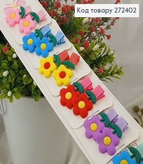 Заколка детская "Цветочки на лужайке" 5см 20шт.\уп. 272402 фото